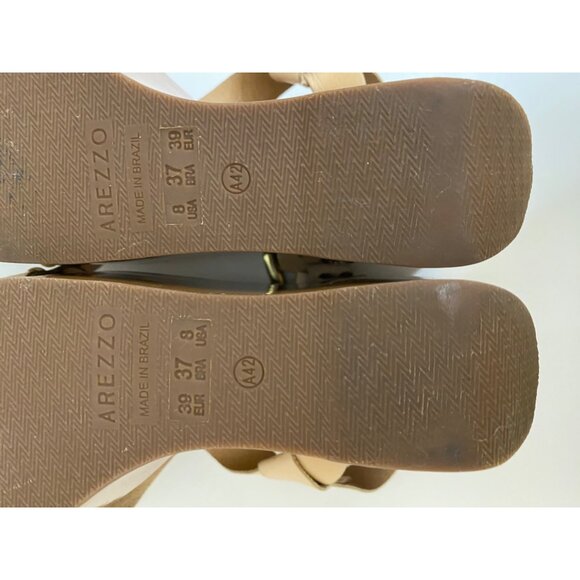 Arezzo Brazilian Studded Platform Wedges Women EU 39 US 8 Leather Strappy Sandal - Picture 5 of 14